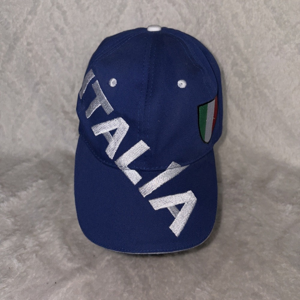 Italia Italian Soccer Cotton Blue Baseball Cap Adjustable